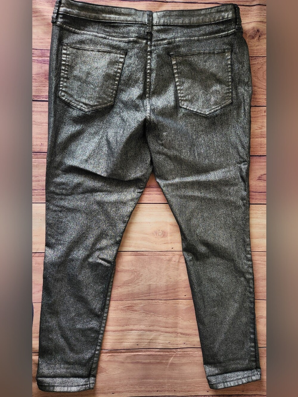 Metallic Silver Plus Sized Skinny Jeans Size 18 By a.n.a. Ana - Picture 7 of 7